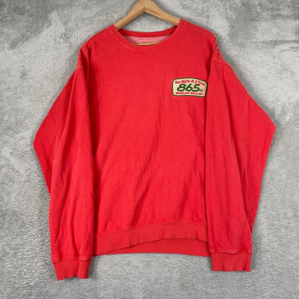 Morgan Wallen Sweatshirt Mens XL Red One Night At A Time 865 Tour Concert Music